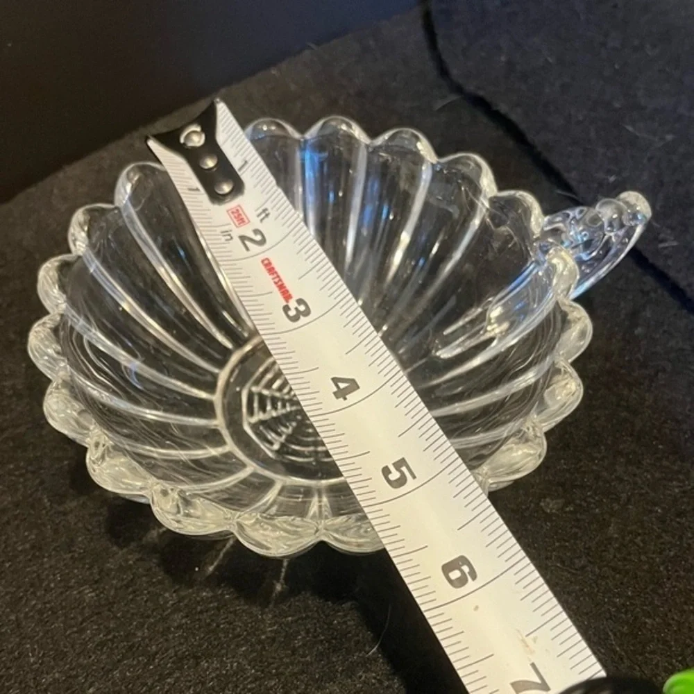 Vintage Manganese UV Reactive Glass Single Handle Bowl Dish